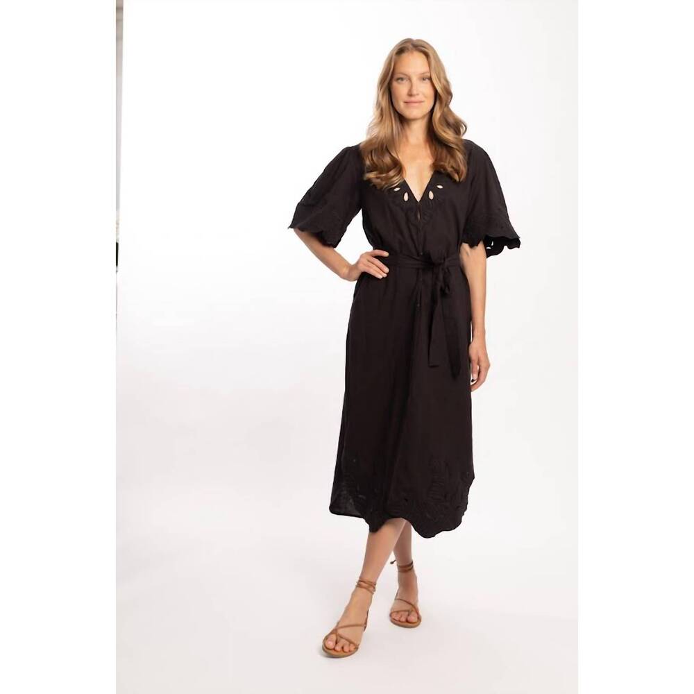 NEW BINDU pia midi dress in black